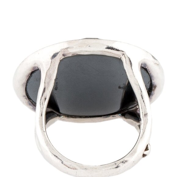 IPPOLITA DIAMOND 0.34 CTW & QUARTZ & HEMATINE SS DOUBLET STELLA COCKTAIL RING - Picture 6 of 8
